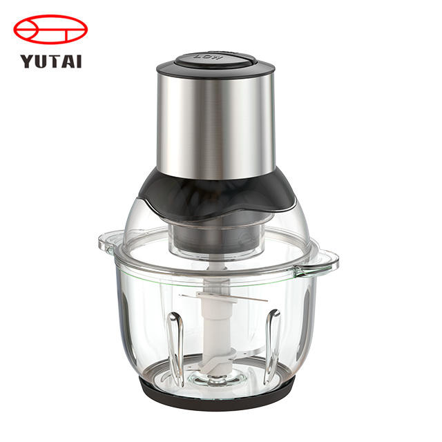 Mini picador eléctrico de alimentos, procesador de alimentos Manual de cocina, práctico cortador de carne, ajo y verduras, 2000ML