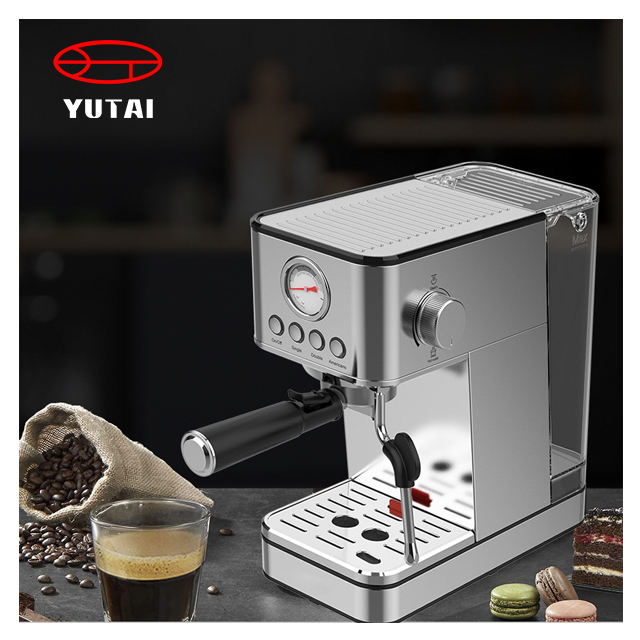 Cafetera automática eléctrica al por mayor profesional de metal para el hogar de primera calidad, máquina de café espresso con tanque de leche en China