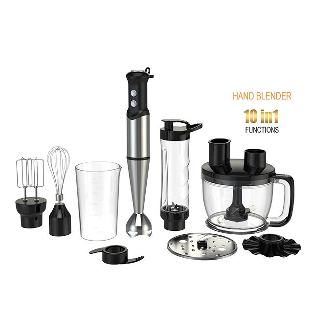 Licuadora de inmersión manual con cuchillas de acero inoxidable Multifunción y mezcladora