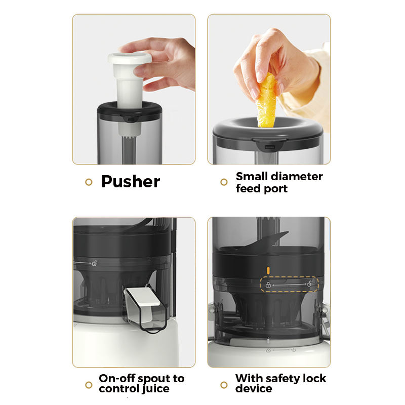 Máquina extractora de exprimidor profesional con prensa en frío, exprimidor lento de alto rendimiento de jugo con boca grande