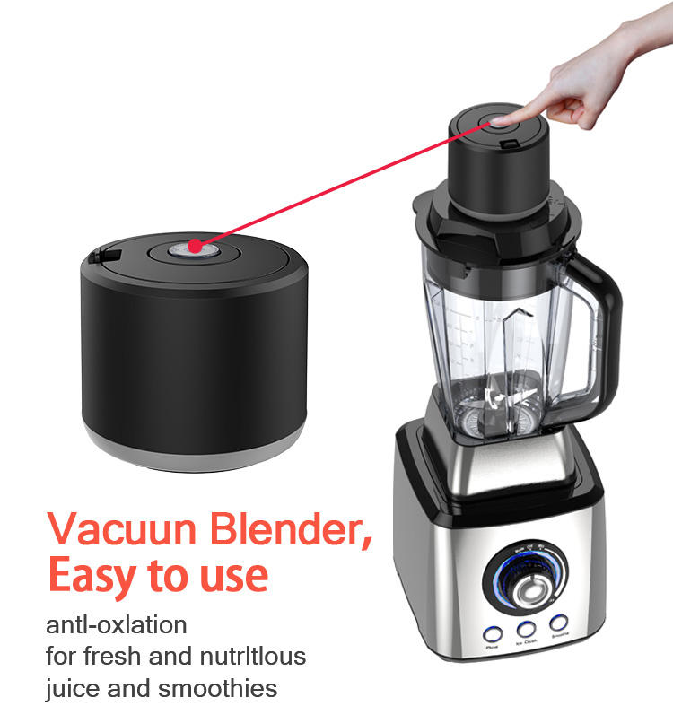 Licuadora comercial con tapa de presión al vacío eléctrica, potente, de alta resistencia, 2200W, velocidades variables, triturador de hielo, 6 cuchillas