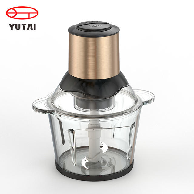 Mini picador eléctrico de alimentos, procesador de alimentos Manual de cocina, práctico cortador de carne, ajo y verduras, 2000ML