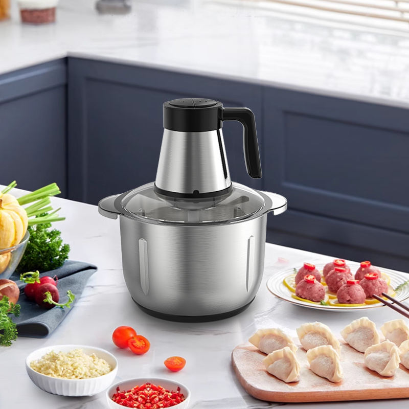 Procesador de alimentos de cocina multifuncional de 4L, picadora de carne, picadora de carne eléctrica automática de acero inoxidable para el hogar