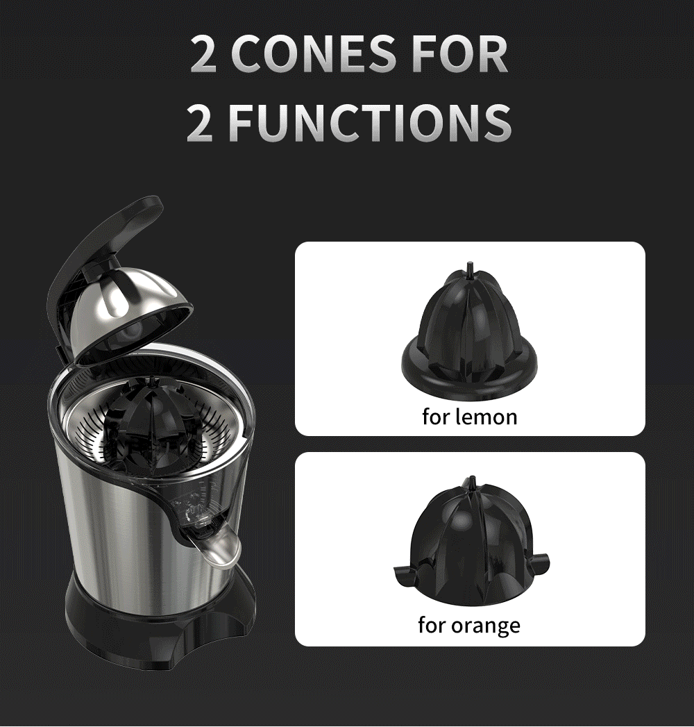 Exprimidor automático de cítricos, aparatos de cocina eléctricos potentes de 180W, exprimidor de cítricos anaranjados