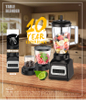 Nuevo Frasco de vidrio de plástico de 500W y 1,5 l, tarro S/S, botón de tecla de función de pulso de cuatro velocidades, tablero de interruptor de acero inoxidable, motor de licuadora
