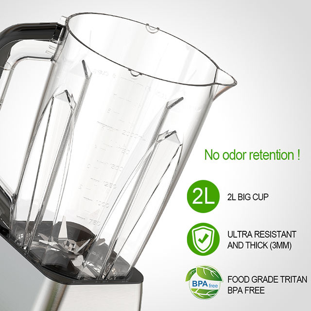 Máquina exprimidora de batidos de frutas profesional, procesador de alimentos de cocina, mezclador de hielo y licuadora eléctrica comercial de alta resistencia
