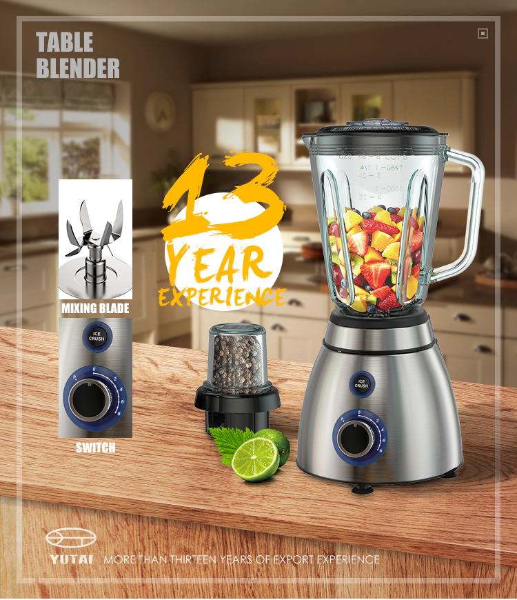 Licuadora caliente del jugo de la licuadora de la fruta de la licuadora de la tabla del tarro de cristal de la base del acero inoxidable de las ventas 500W