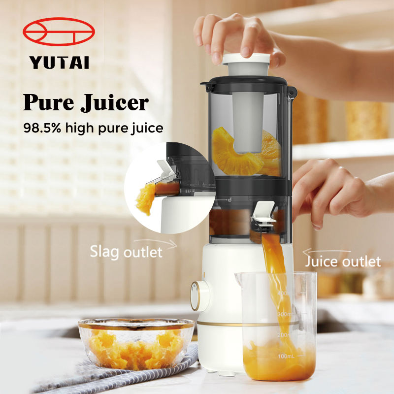 Prensa en frío de boca grande, máquina comercial de fruta de naranja, exprimidor lento multifuncional de jugo de verduras para el hogar eléctrico