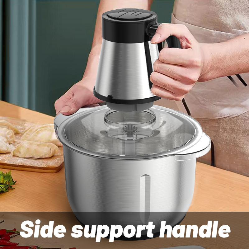 Procesador de alimentos de cocina multifuncional de 4L, picadora de carne, picadora de carne eléctrica automática de acero inoxidable para el hogar