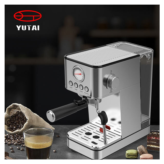 Cafetera automática eléctrica al por mayor profesional de metal para el hogar de primera calidad, máquina de café espresso con tanque de leche en China
