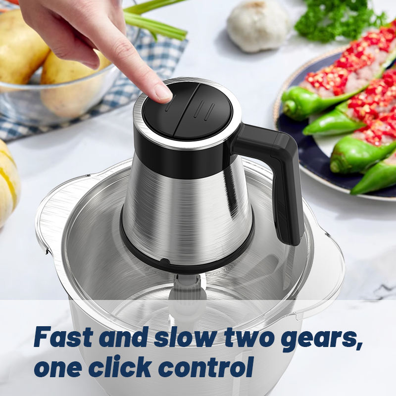 Procesador de alimentos de cocina multifuncional de 4L, picadora de carne, picadora de carne eléctrica automática de acero inoxidable para el hogar