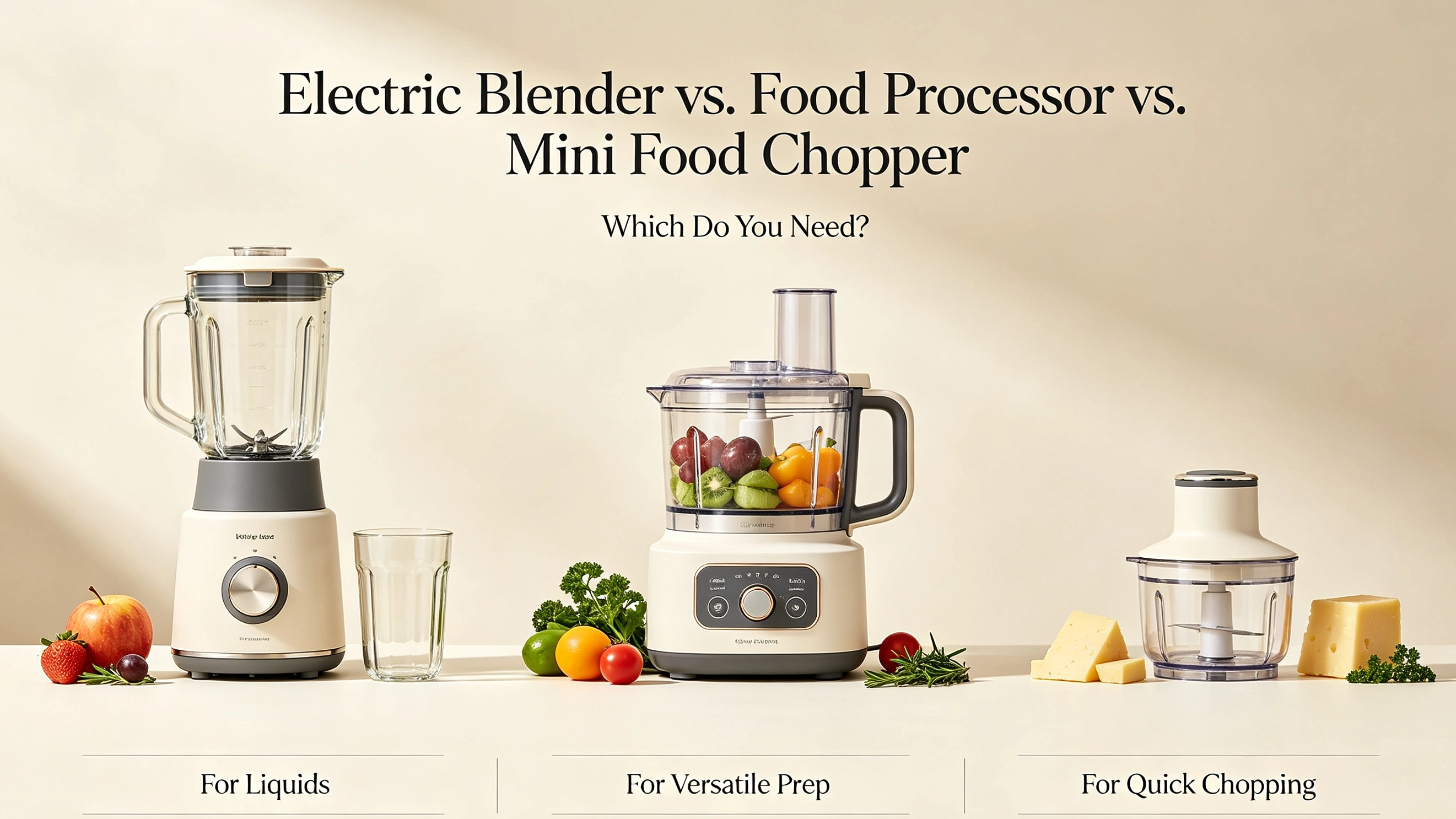 Licuadora eléctrica versus procesador de alimentos versus mini picadora de alimentos: ¿cuál necesita?