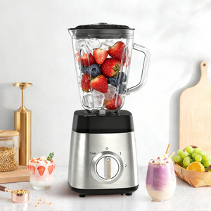 800W 1.5L Encimera de mesa Cuerpo de acero inoxidable de 2 velocidades 6 cuchillas Batidos eléctricos de vidrio Batidos Trituración de hielo Exprimidor Molienda Procesador de alimentos Licuadora doméstica
