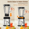 800W 1.5L Encimera de mesa Cuerpo de acero inoxidable de 2 velocidades 6 cuchillas Batidos eléctricos de vidrio Batidos Trituración de hielo Exprimidor Molienda Procesador de alimentos Licuadora doméstica